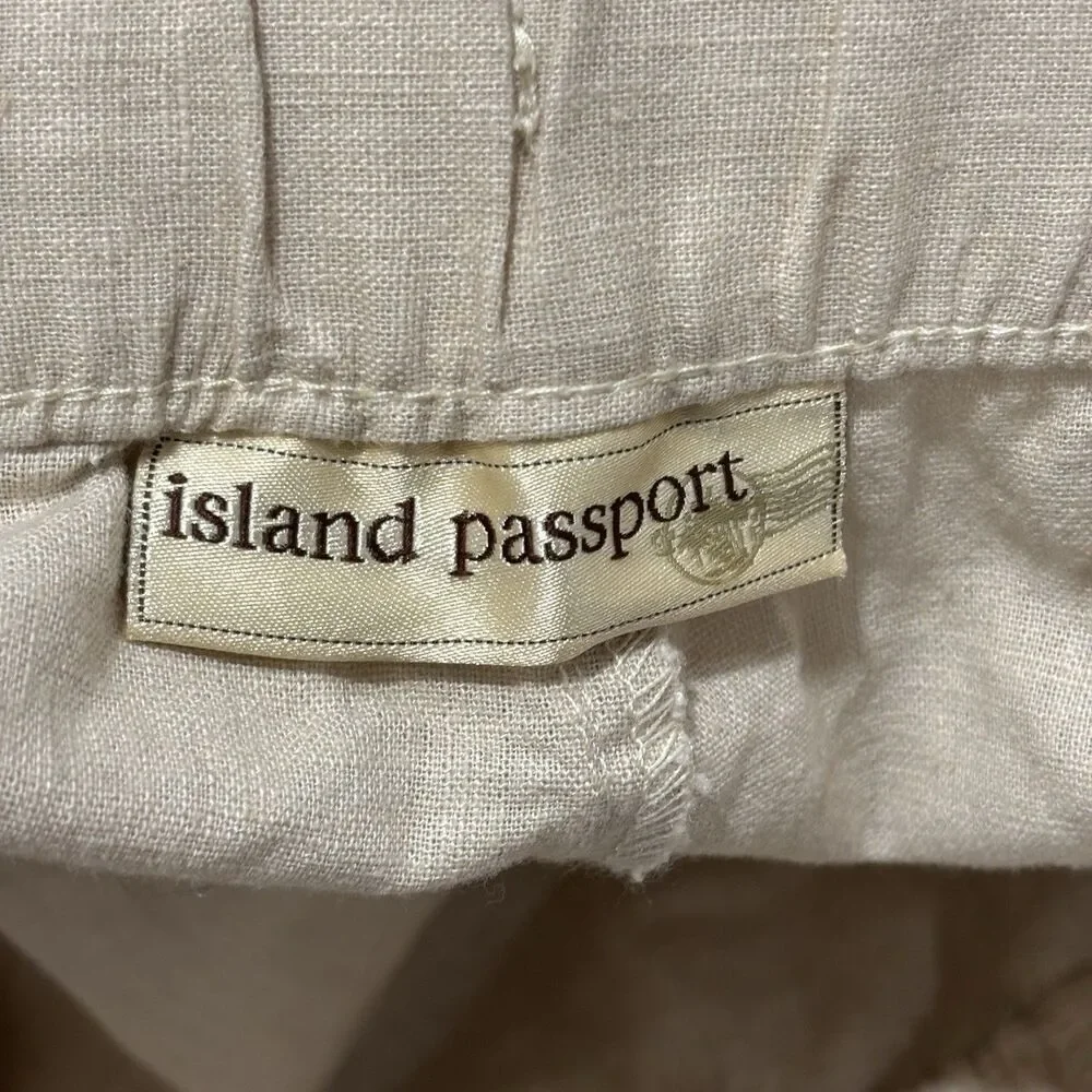Island Passport Beige Linen Cotton Blend Shorts Men's size 5XL New NWT